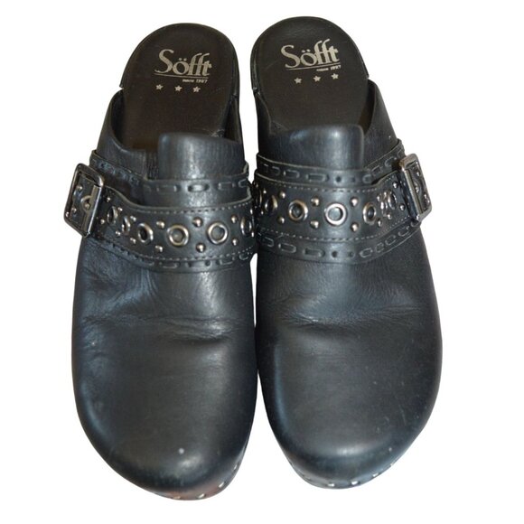 SOFFT Cadee Women's Black Leather Clog Shoes Slip Resistant Womens Size 9 Witchy - Picture 2 of 8